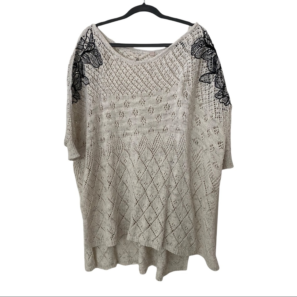 Anthro oversized oatmeal knit sweater